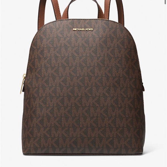 MK Handbags - MICHAEL KORS Cindy MK Signature Brown LG Backpack